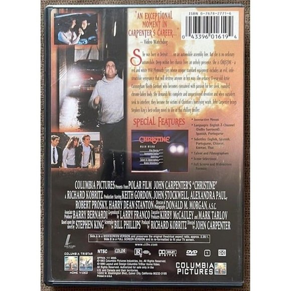 Christine (DVD, 1999) - Stephen King, John Carpenter - Picture 2 of 5
